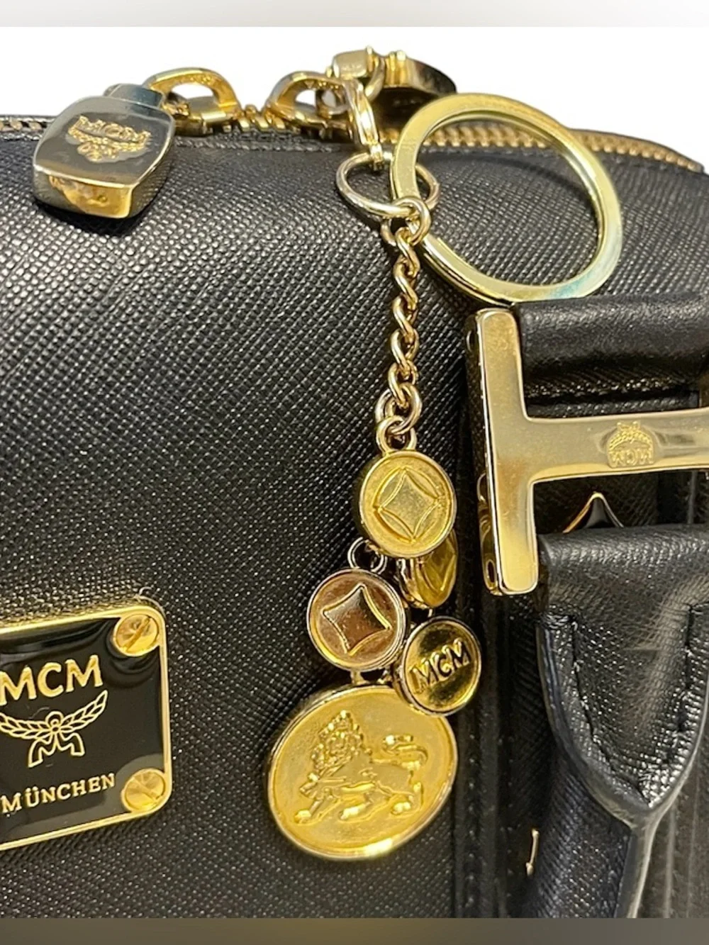 MCM Keychain/Bag Charm Gold-tone Dangles - Picture 1 of 4